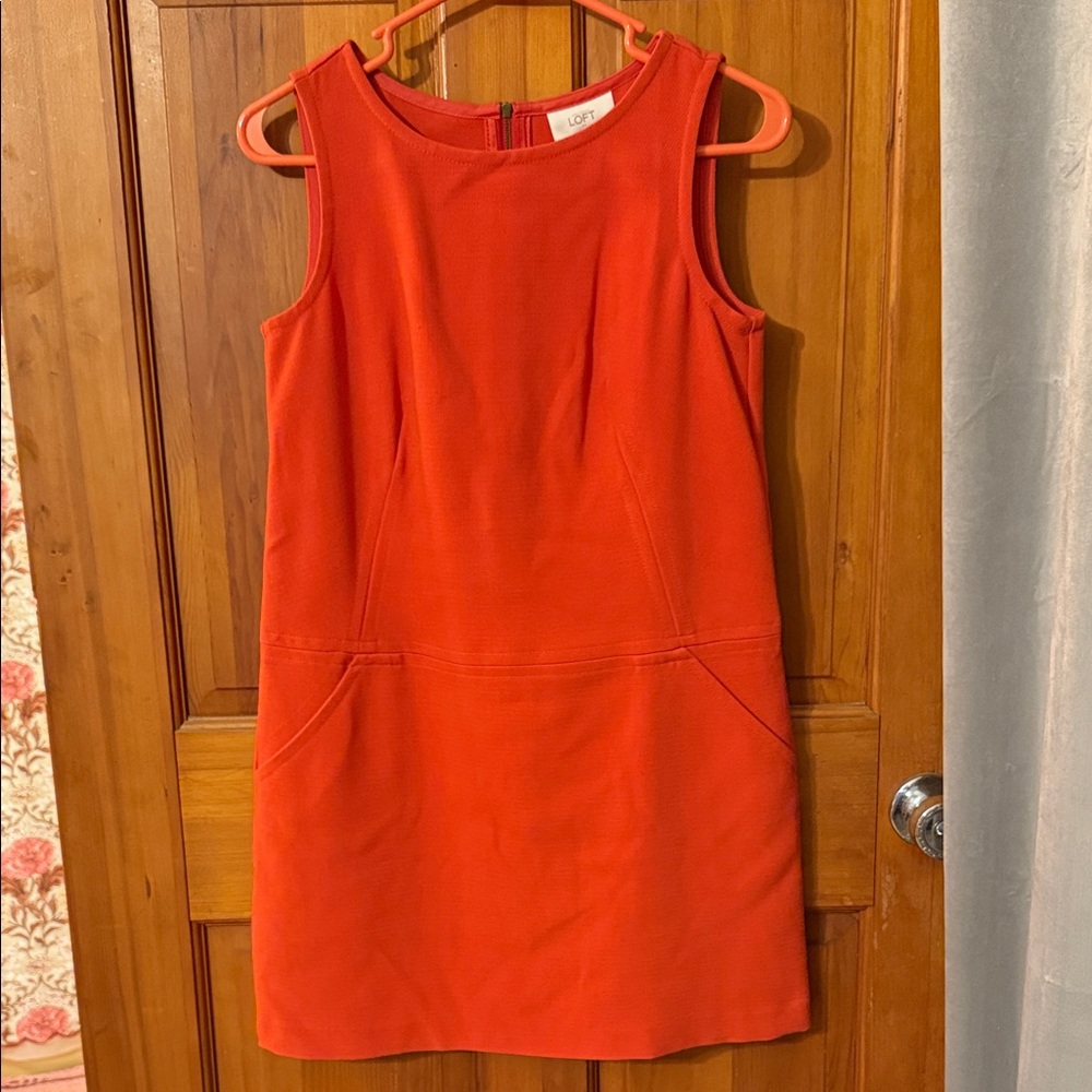 LOFT Vibrant Red Mini Dress Size 2 petite